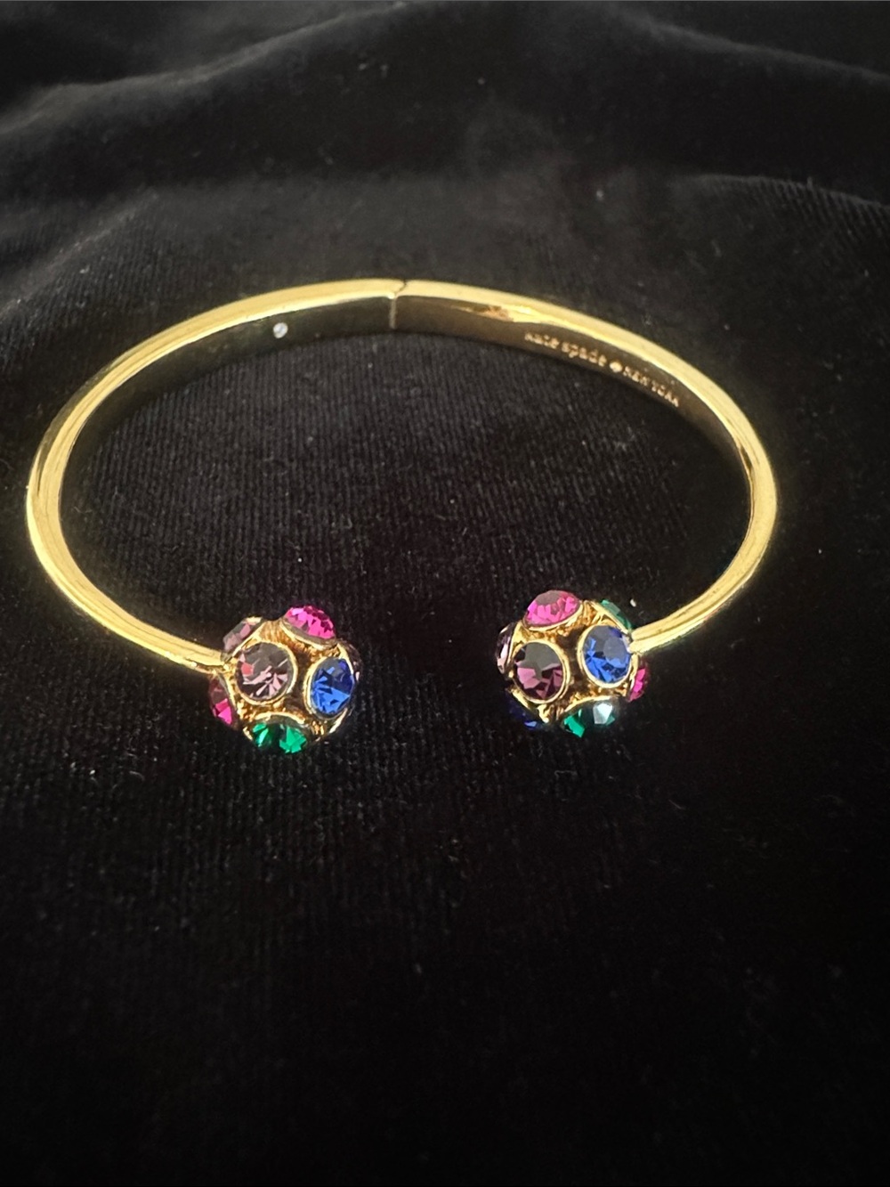 Kate Spade Time to Shine Multicolor Crystal Open Hinged Cuff Bracelet